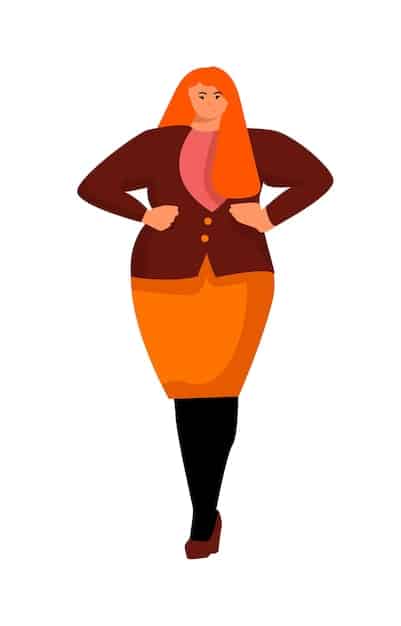 A woman with an apple-shaped body smiling confidently in a dress with strategic draping and an empire waistline, highlighting how the dress creates a more defined waist and a flattering silhouette.