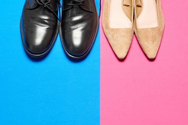A split image showing a before-and-after comparison of a leather shoe. On the left, a dull, scuffed shoe, and on the right, a polished, conditioned shoe with a rich color and shine.