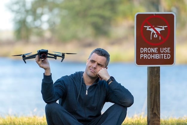 A person taking a drone pilot exam on a computer. The screen shows multiple-choice questions related to drone regulations and safety.