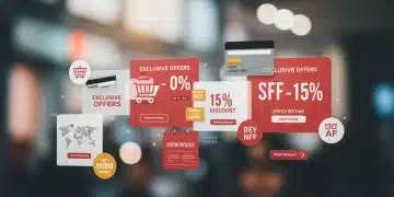 Interfaz digital con ofertas exclusivas y un 15% de descuento adicional para compras online en 2025, destacando el ahorro y promociones futuras.