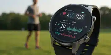 Reloj inteligente futurista mostrando métricas de salud avanzadas para 2025