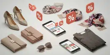 Mujer joven con tablet buscando cupones de descuento online para moda 2025