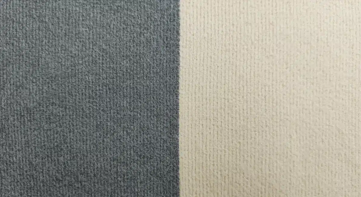 Comparación textural de lana merina y cachemira en primer plano