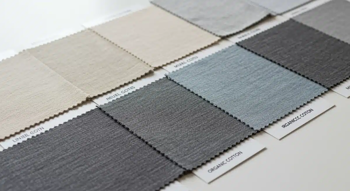 Muestra de diferentes tejidos veraniegos como lino, algodón y Tencel, destacando sus texturas y propiedades.