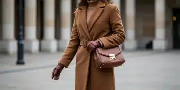 Mujer española elegante con accesorios de moda de otoño/invierno 2026