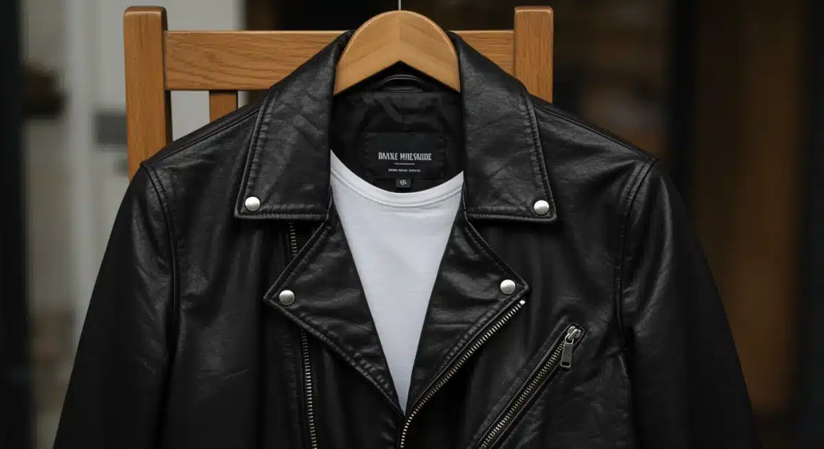 Chaqueta de cuero de alta calidad, un básico de moda masculina atemporal.