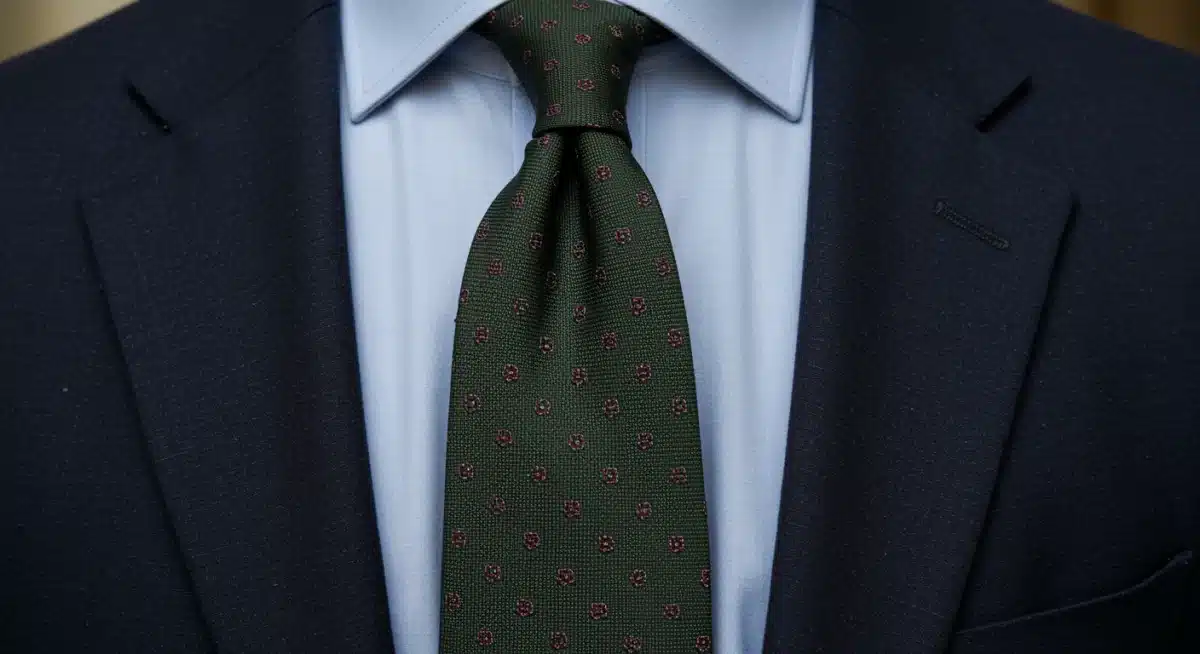 Detalle de combinación de colores clásico en moda masculina: azul marino, celeste y burdeos