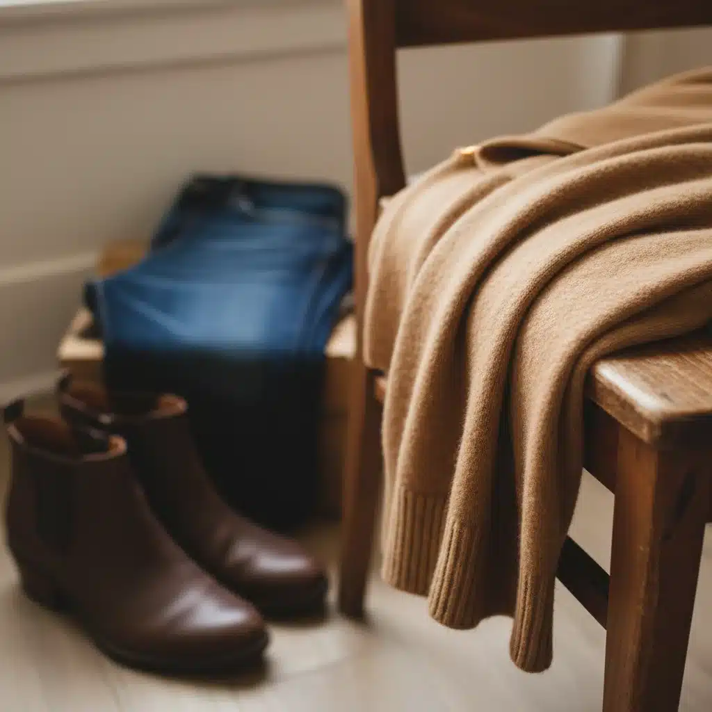 Soft cashmere sweater in neutral color, paired with jeans and ankle boots, epitomizing cozy fall style.
