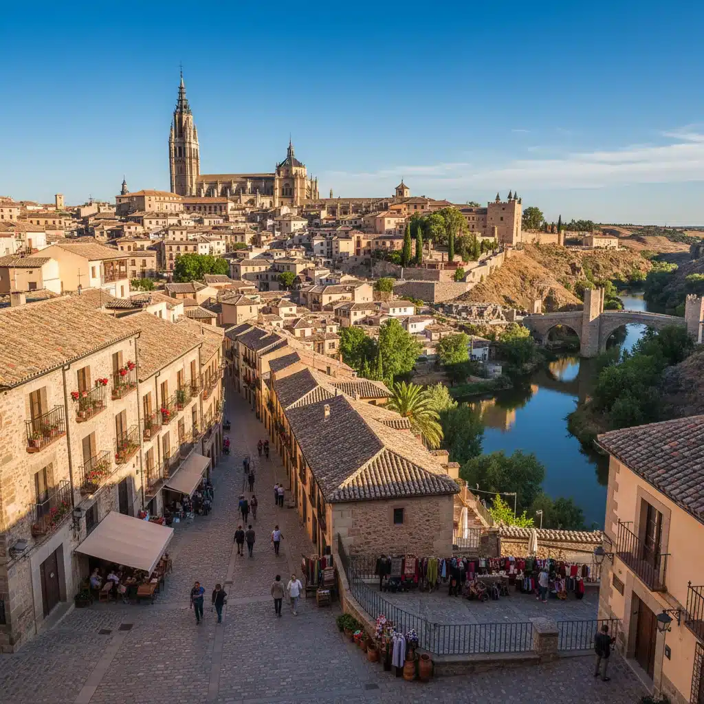 Vista panorámica de una ciudad histórica española, ideal para viajes culturales y ofertas