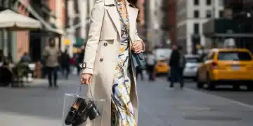 Woman walking in fashionable 2026 footwear trends