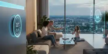 Futuristic smart home with interconnected devices and unified control