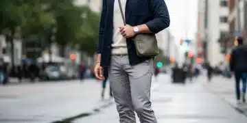 Stylish man in modern city wearing trendy 2026 men's footwear