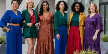 Mujeres con ropa de moda en colores vibrantes de 2026, realzando su figura y estilo.