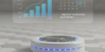 Smart water leak detector with financial savings graph 2026