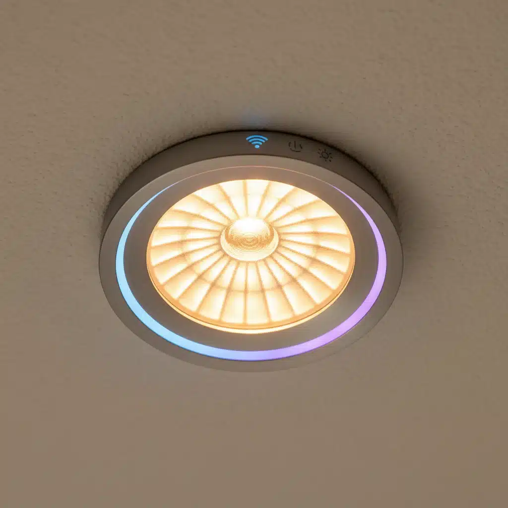 Close-up of sleek smart LED lighting fixture