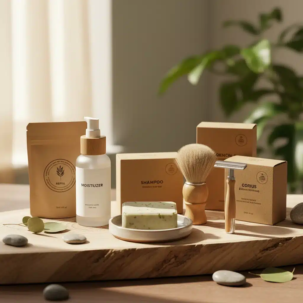 Sustainable men's grooming products with eco-friendly packaging