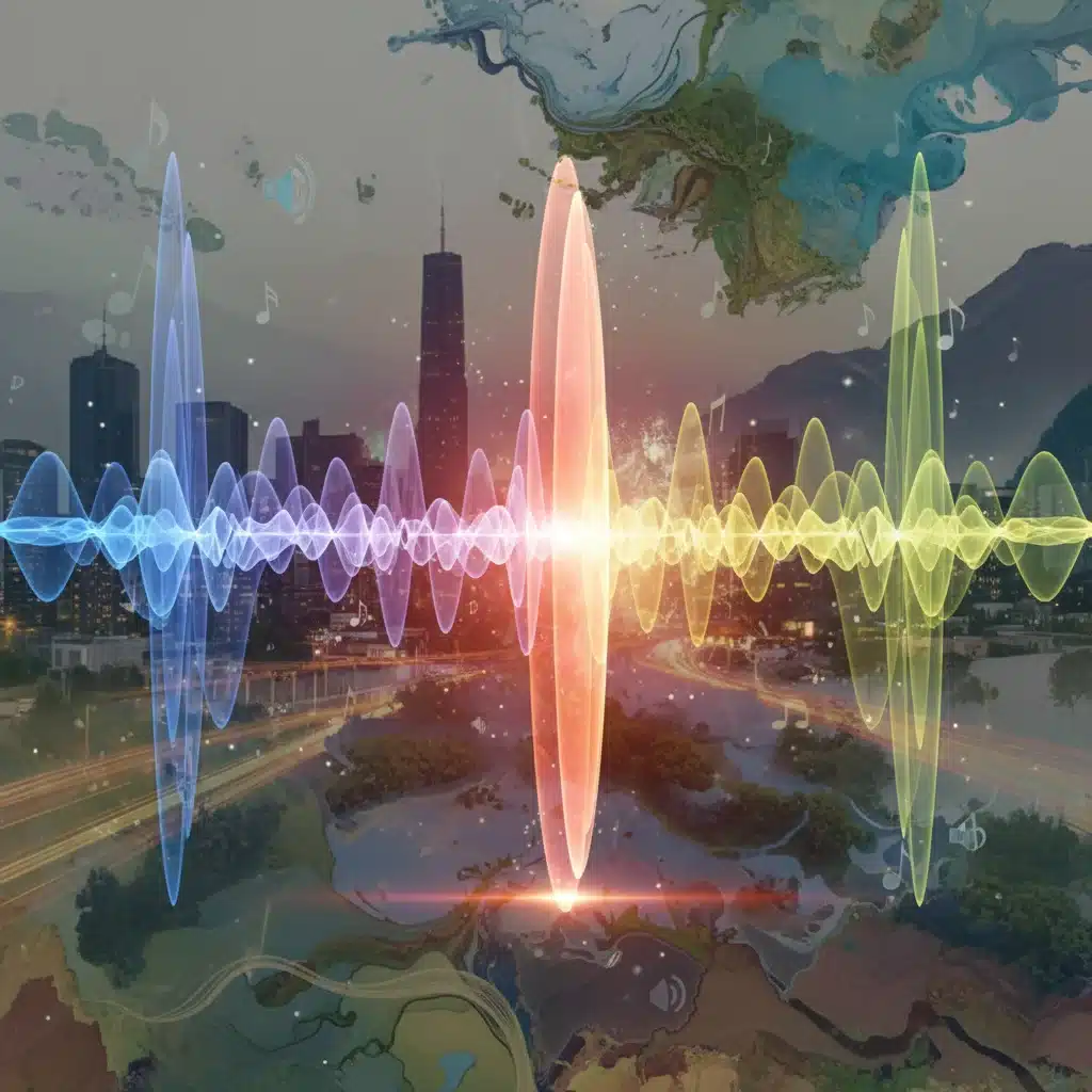 Abstract visualization of active noise cancellation technology in action