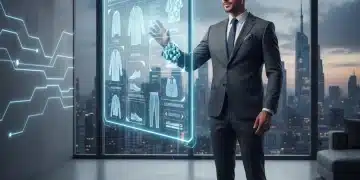 Man using AI for personalized fashion recommendations.