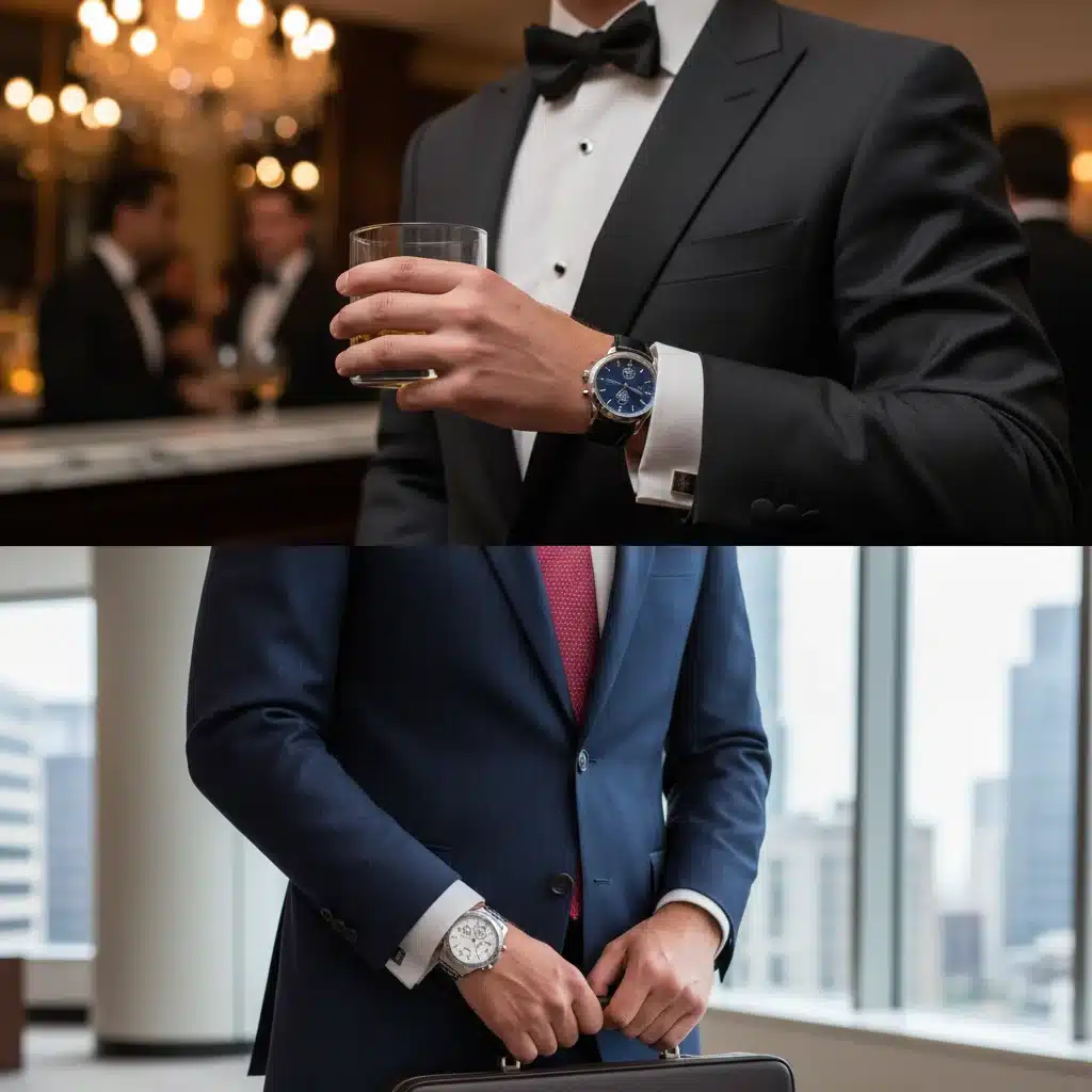 Man at evening event, highlighting elegant accessories and formal attire