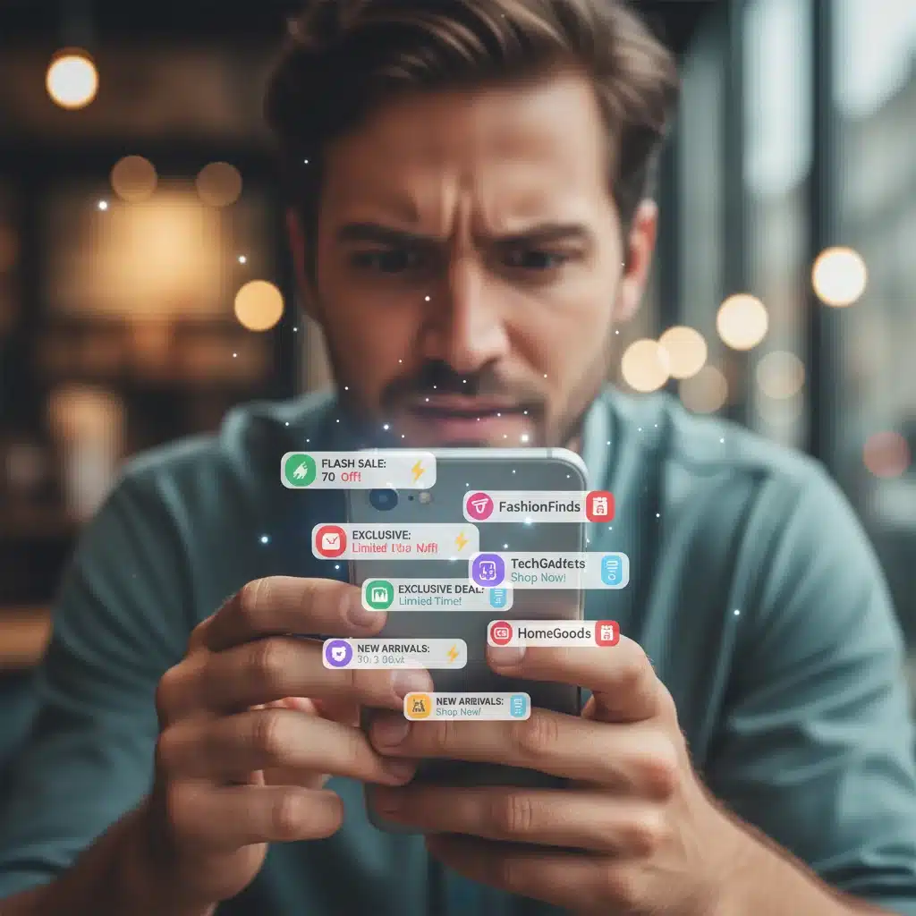 Person checking smartphone for flash sale notifications and deals