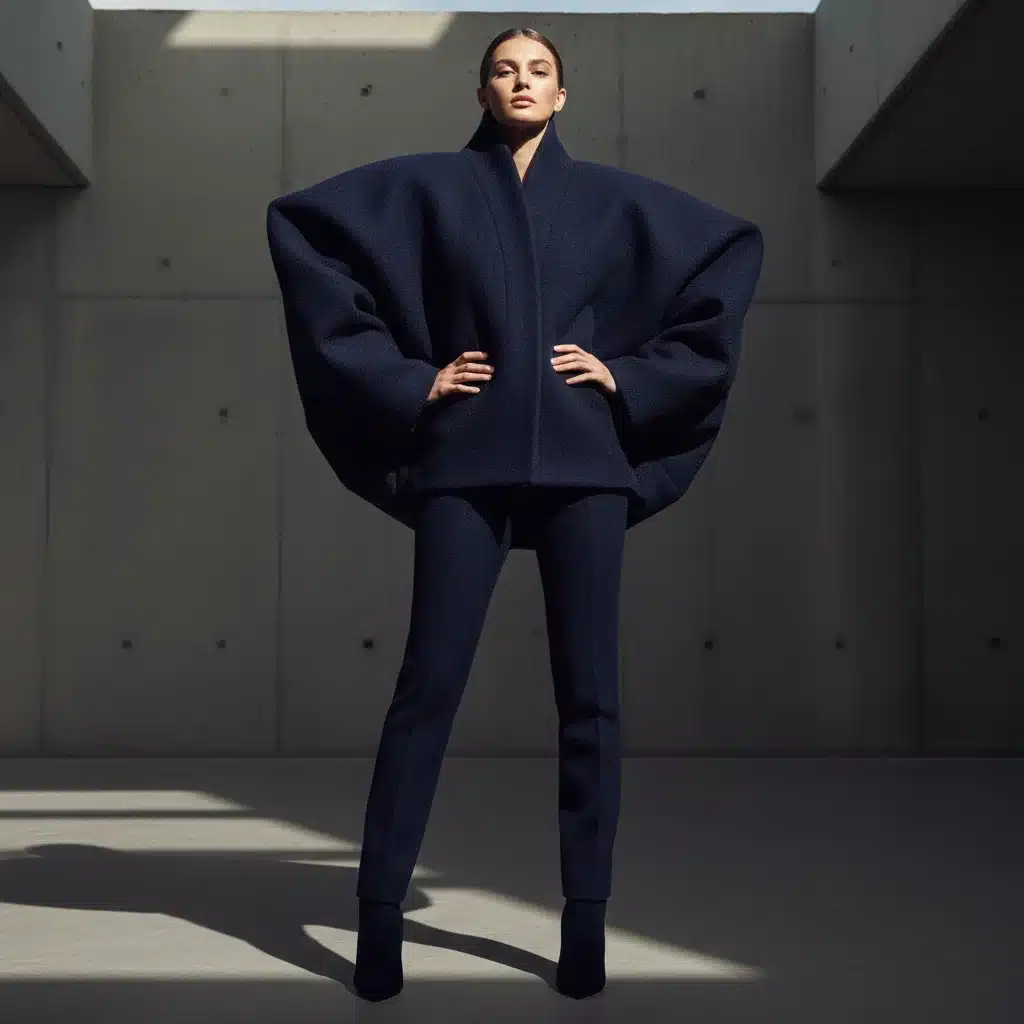 Close-up of a sculptural shoulder silhouette, a key Fall 2026 trend