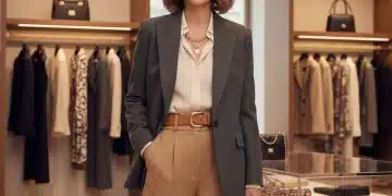 Elegant woman showcasing well-maintained, long-lasting clothing