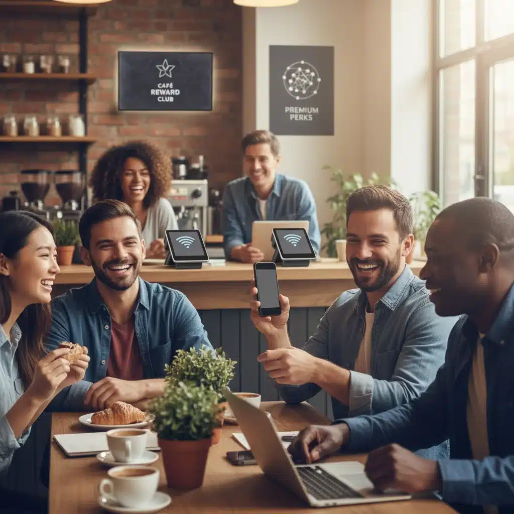 Diverse people enjoying social benefits from loyalty programs