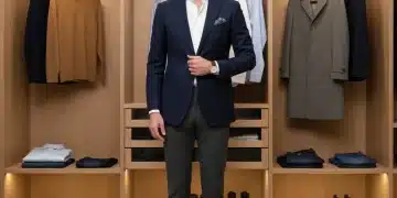 Man with organized wardrobe, smart fashion choices