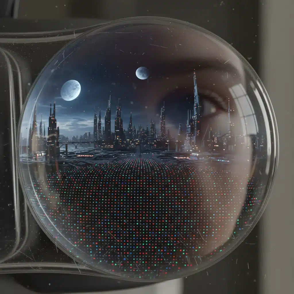 Close-up of VR headset lens technology